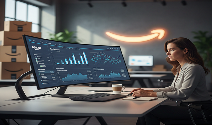 A lady works on keyword research ranking