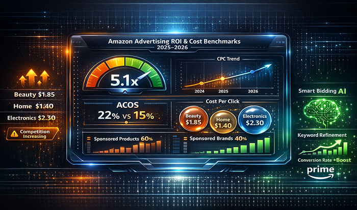 Amazon Advertising ROI & Cost Benchmarks 2025–2026